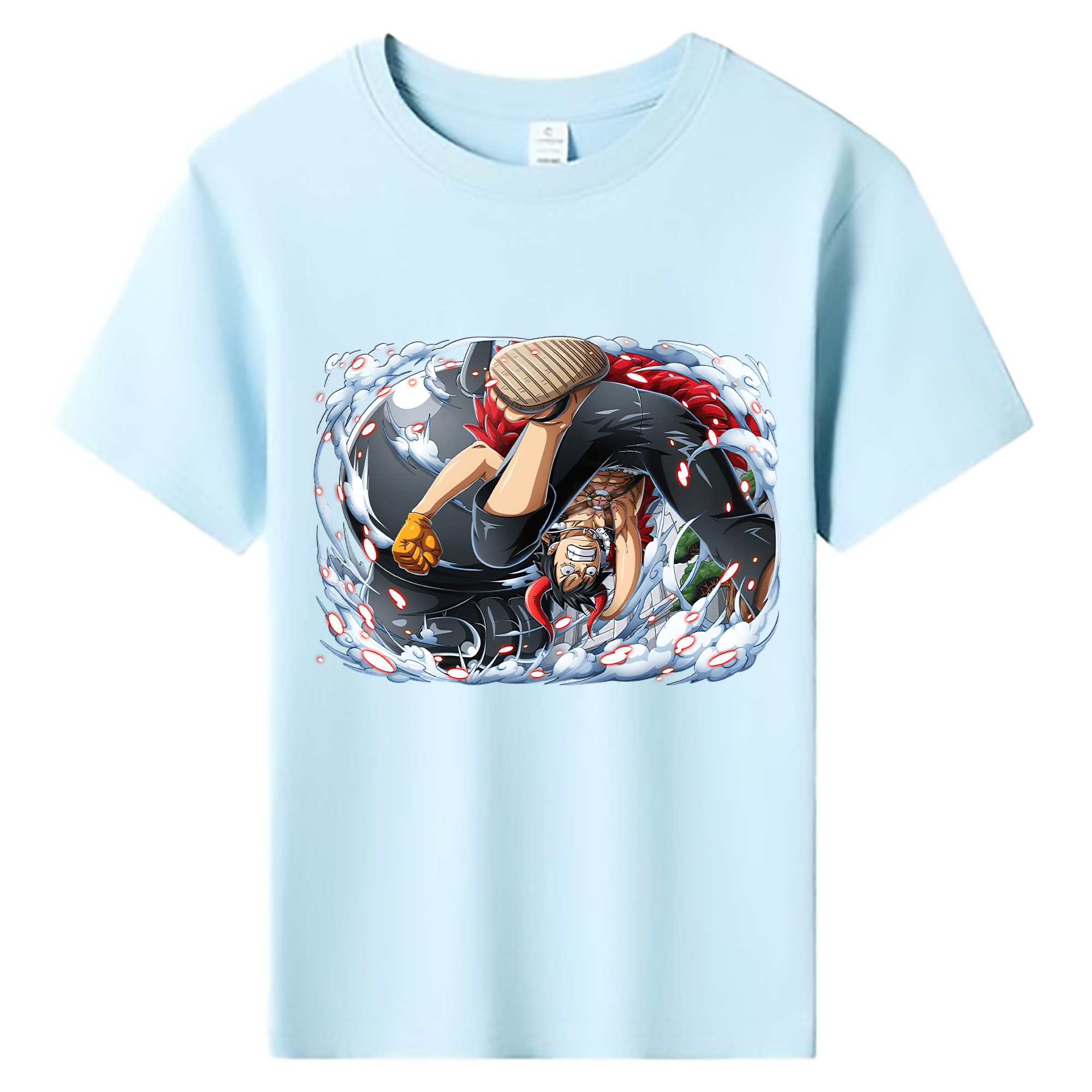 ワンピース モンキー・D・ルフィ ONE PIECE Monkey D. Luffy 綿100％キッズTシャツ（フロントプリント）
